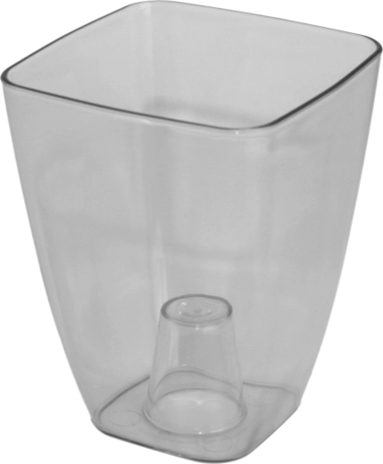 Ghiveci pătrat transparent pentru orhidee 13 cm