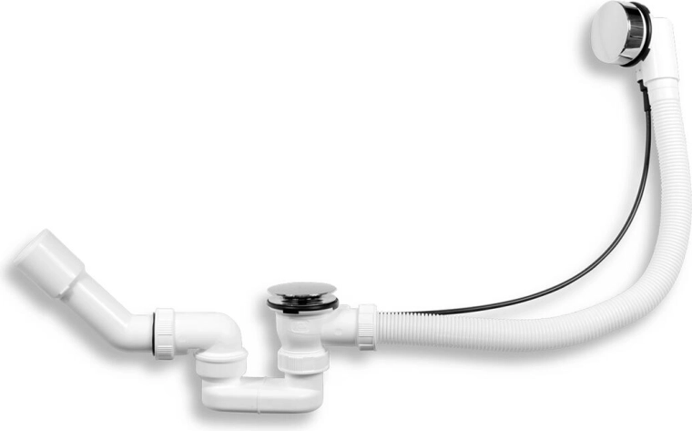 Scurgere automată pentru cadă cu sifon, crom