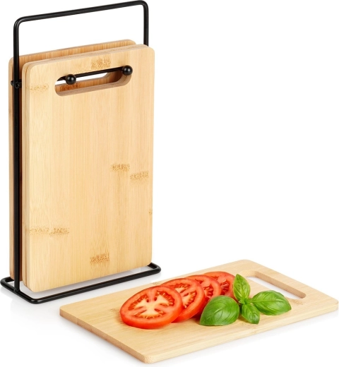 tocătoare din bambus cu suport 22 × 14 cm, set 5 buc.