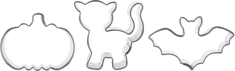 Decupatoare mini Halloween din inox, set 3 buc.