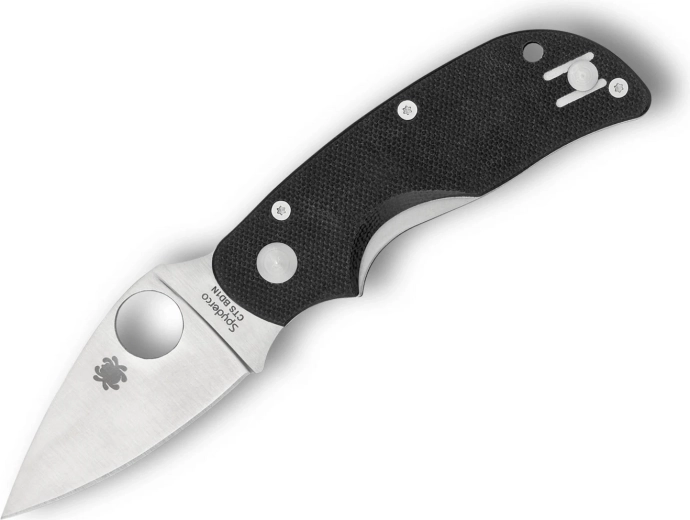 Cuțit de buzunar Spyderco Cat 6,4 cm, satin, negru, G-10