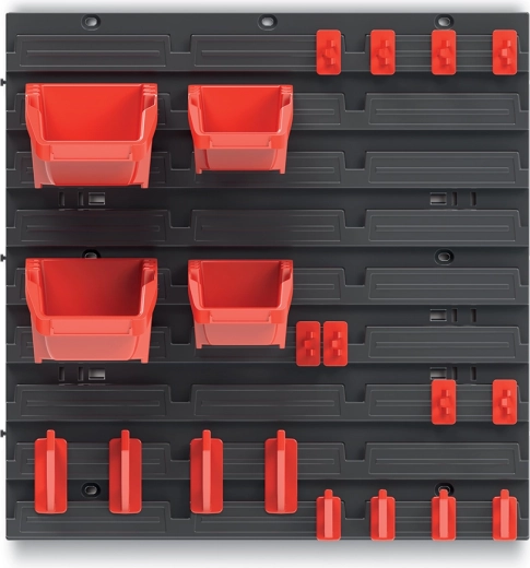 Panou suspendat pentru unelte cu 4 cutii și cârlige Bineer