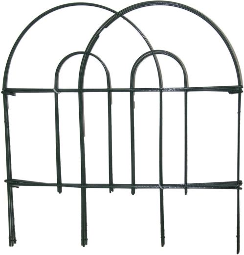 Gard viu metalic cu suprafață verde 45 × 300 cm (7 piese)