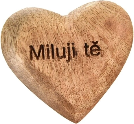 Inimă decorativă mango „Te iubesc”