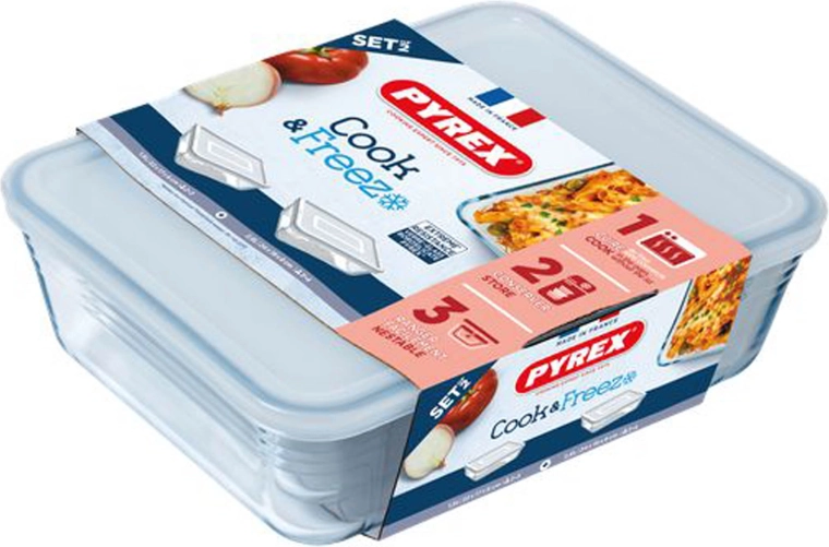 Set de caserole din sticlă PYREX 1,5 l și 2,6 l