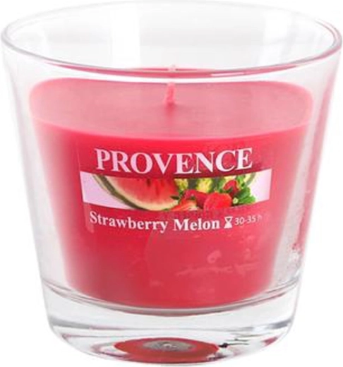 Lumânare parfumată în borcan PROVENCE căpșună și pepene 35 de ore