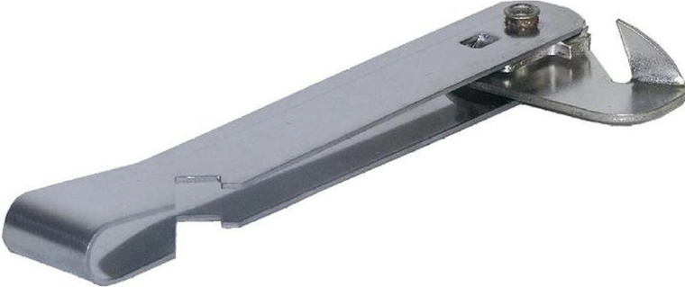 Deschizător metalic de conserve în formă de T