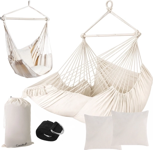 Scaun suspendat tip hamac 210 cm bej GARDLOV