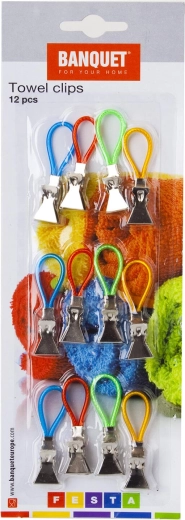 Inele metalice ACCASA pentru prosoape de vase și prosoape, mix de culori, set 12 buc