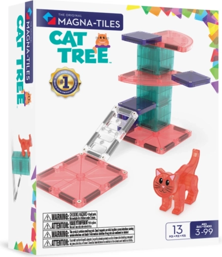 MAGNA-TILES Cat Tree set de construcție magnetic – copac pentru pisici (13 piese)