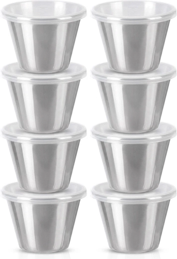 Boluri din inox pentru sosuri cu capace, 70 ml – 8 buc.