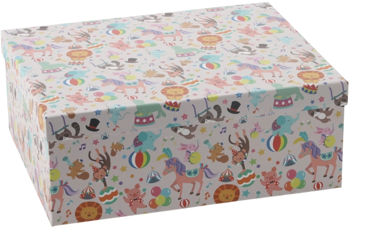 Cutie cadou colorată cu animale 26,2 × 20,3 × 10,2 cm - 1 bucată