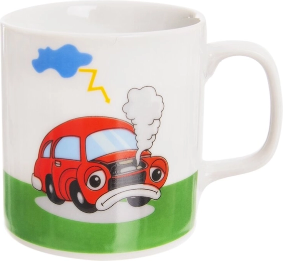 Cană din porțelan pentru copii cu motiv de mașină 225 ml
