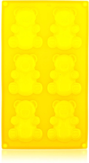 Formă din silicon pentru ursuleți, 6 bucăți, galbenă