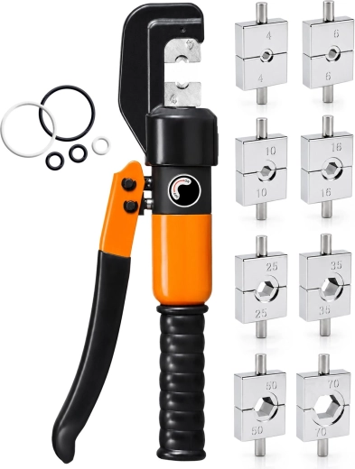 Clește hidraulici de sertizat pentru papuci cu ochi RENEW FORCE 4–70 mm² cu 9 matrițe