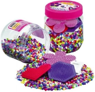 Mărgele termoadezive 4000 buc cu plăcuțe și accesorii în cutie din plastic