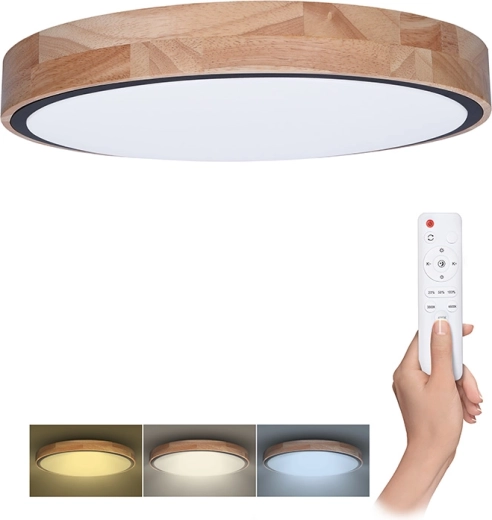 Solight corp de iluminat LED de plafon/perete Iron Oak cu telecomandă, 60 W, 4200 lm, 51 cm, CCT, dimabil
