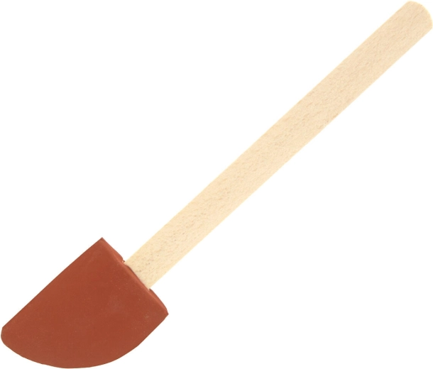 Spatulă de bucătărie din cauciuc cu mâner din lemn, 26 cm, roșie