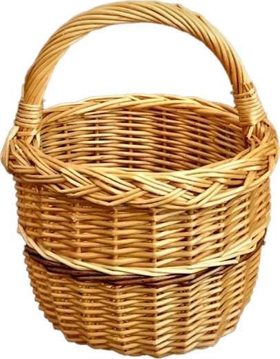 Coș de ciuperci din nuiele lăcuit 20 × 28 cm