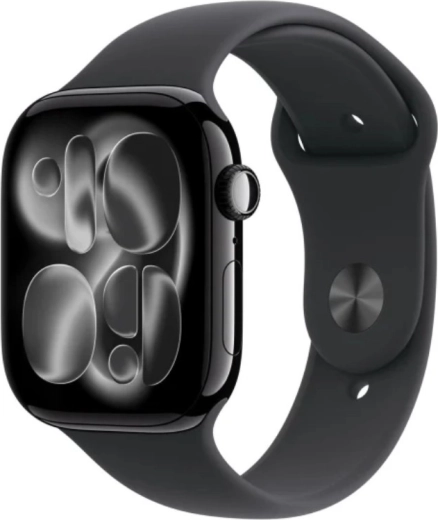 Apple Watch Series 11 GPS + Cellular 46 mm carcasă din aluminiu culoare onyx, curea sport neagră (M/L) - 1 bucată