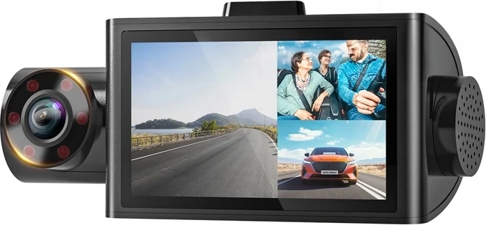 Cameră de bord triplă WOLFBOX i07 cu Wi-Fi și GPS