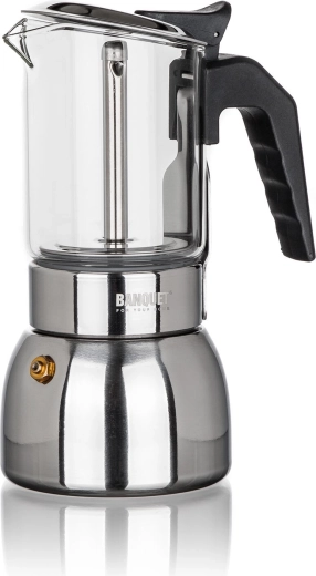 Espressor moka LENA 4 cești inox sticlă 200 ml