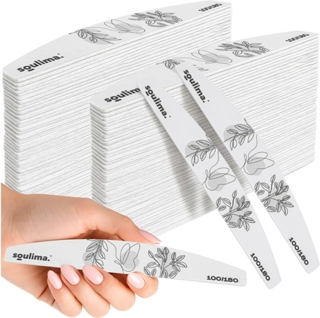 Pile pentru unghii slim bărcuță 100/180 – 100 bucăți SOULIMA