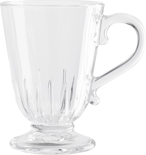 Altom Design Siena cană din sticlă pe picior 320 ml cu decor Promienie