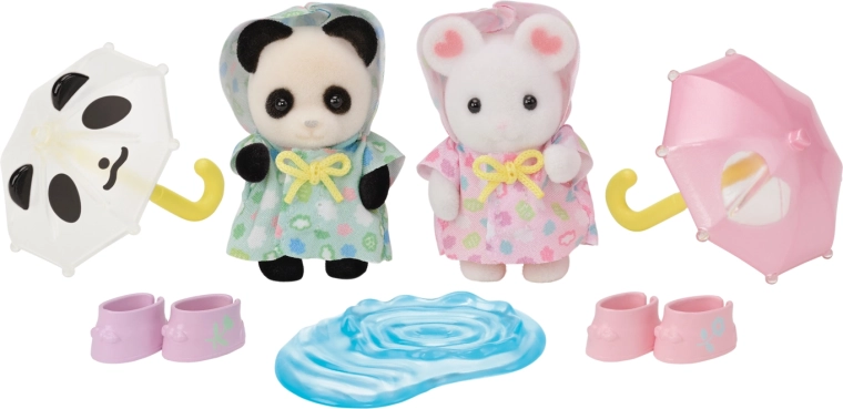 Sylvanian Families plimbare în ploaie baby duo