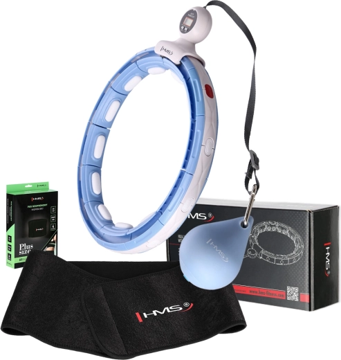 Hula hoop inteligent de masaj cu greutate și contor + brâu neoprenic pentru subțiere HMS