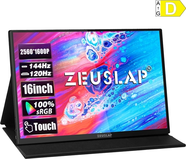 Monitor portabil cu ecran tactil ZEUSLAP P16KT 16" 2,5K 144 Hz IPS