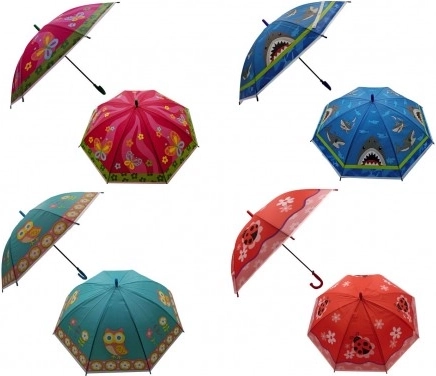 Umbrelă pentru copii cu deschidere automată 66 cm – mix de culori și motive