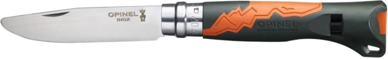 Cuțit de buzunar pentru copii OPINEL N°07 Outdoor Junior khaki cu fluier