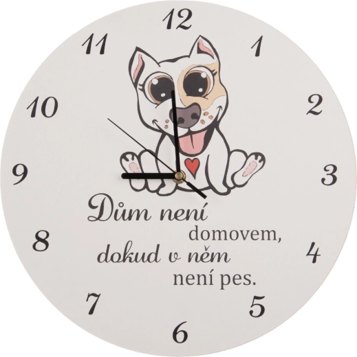 Ceas de perete DOG HOME alb 34 cm