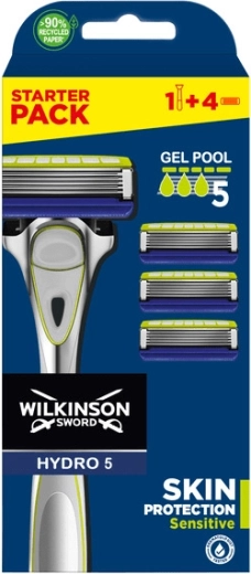 Wilkinson Hydro 5 Skin Protection Sensitive aparat de ras bărbătesc + 4 capete