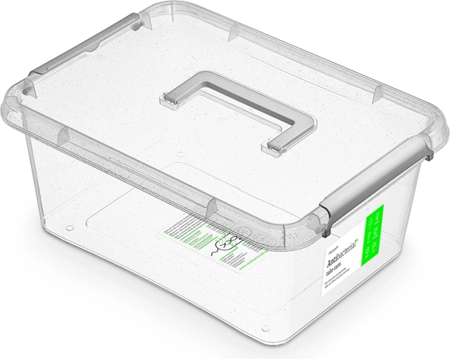 Cutie de depozitare antibacteriană cu capac și mâner 12,5 l