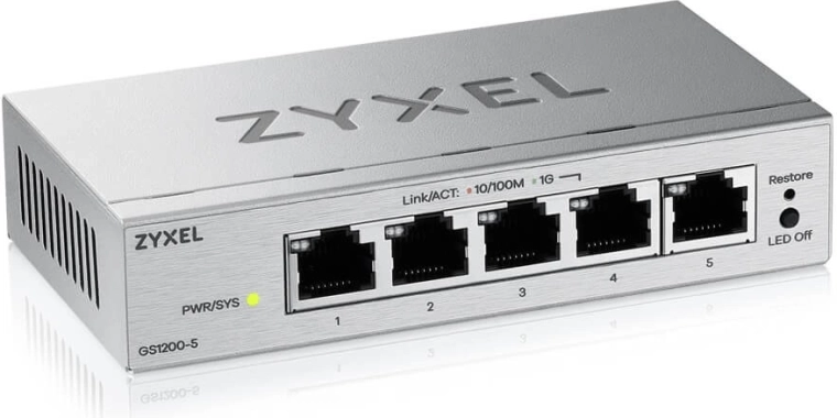 Switch gigabit cu 5 porturi, gestionat prin web, GS1200v3