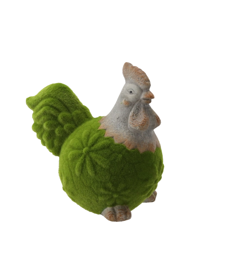 Figurină de Paște găină verde din ceramică 23,5 × 15,5 × 23,5 cm
