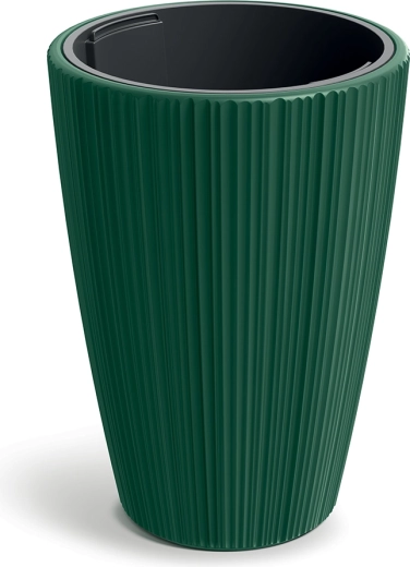 Ghiveci ORO 39 cm verde închis cu inserție