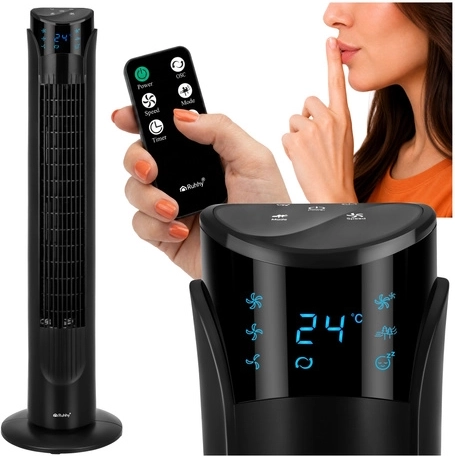 Ventilator tip turn Ruhhy 83 cm negru cu telecomandă