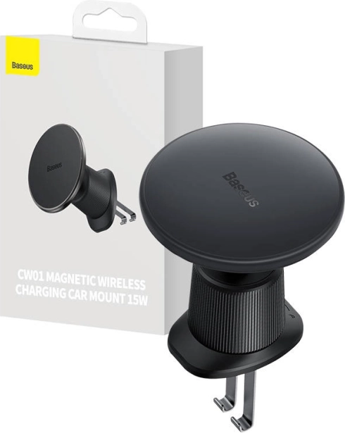 Suport auto magnetic pentru telefon Baseus cu încărcare wireless 15 W, negru