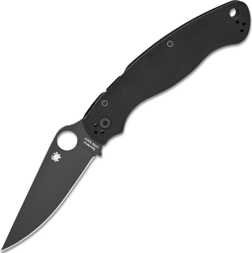 Cuțit pliabil Spyderco Military 2 All Black, G10, finisaj DLC
