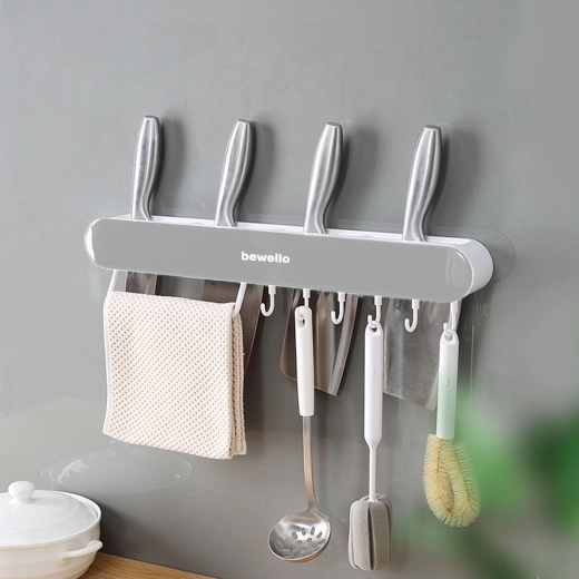 Organizator de perete multifuncțional cu 7 cârlige, 35 cm