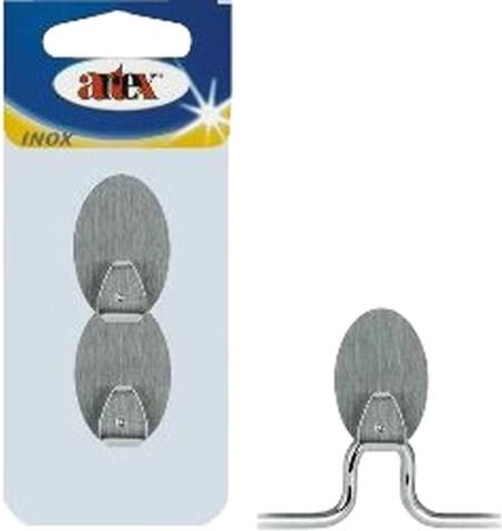 Cârlige ovale autoadezive din oțel inoxidabil (2 buc)
