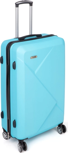 Troler de călătorie din carcasă rigidă 68 cm, albastru deschis, cu roți 360° și încuietoare cu cod TSA