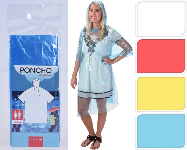 Pelerină poncho pentru adulți din PE, mix de culori