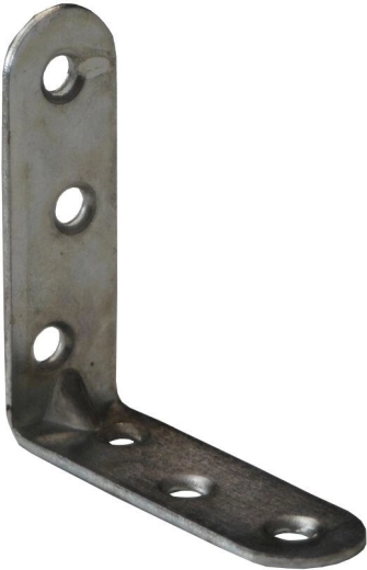 Colțar de montaj cu nervură 60 × 18 × 2 mm, zincat alb, 15 buc.