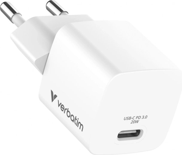 Încărcător Verbatim mini GaN 20 W USB-C PD 3.0