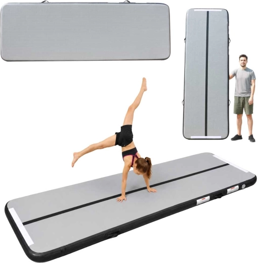 Saltea gimnastică gonflabilă Air Track 300 × 100 × 10 cm, gri