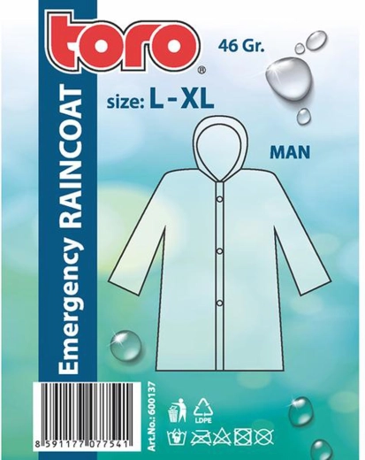 Pelerină de ploaie pentru bărbați cu glugă L–XL